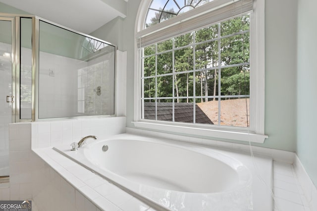 2009 Mclain Rd NW, Acworth, GA 30101 - bathroom with a bath, plenty of natural light, and a stall shower