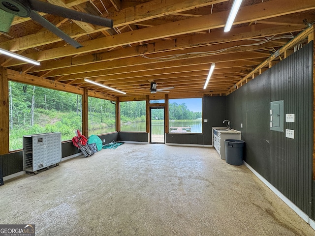 735 Firetower Rd, Thomaston, GA 30286 - unfurnished sunroom with electric panel and a sink