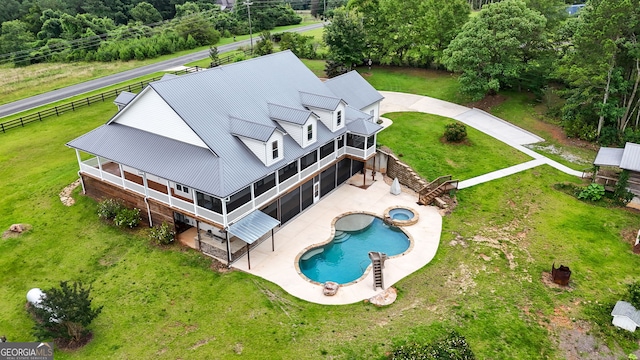 735 Firetower Rd, Thomaston, GA 30286 - view from above of property featuring a pool