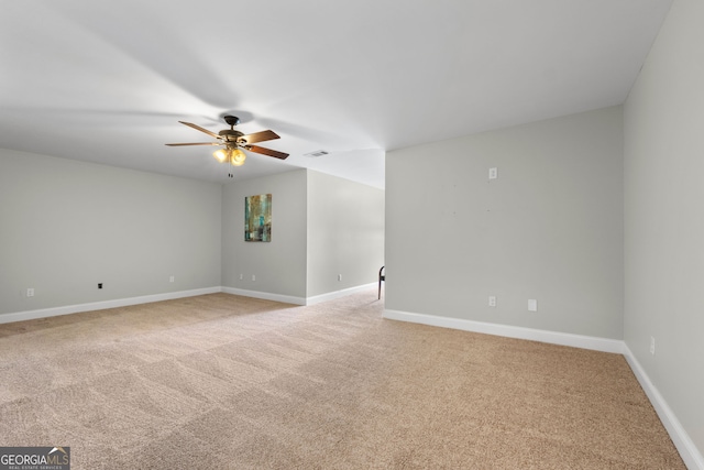 735 Firetower Rd, Thomaston, GA 30286 - spare room featuring ceiling fan and light carpet