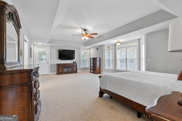 735 Firetower Rd, Thomaston, GA 30286 - bedroom featuring a raised ceiling, carpet floors, and ceiling fan
