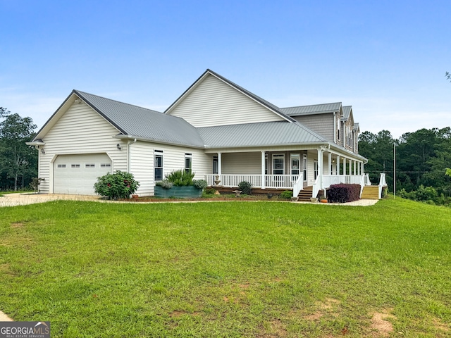 735 Firetower Rd, Thomaston, GA 30286 - country-style home with covered porch, driveway, an attached garage, and a front yard