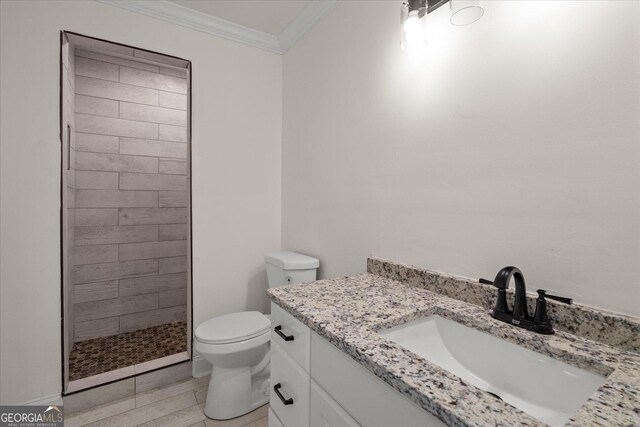 85 Geralds Pt, Wedowee, AL 36278 - full bathroom featuring vanity, tiled shower, and crown molding