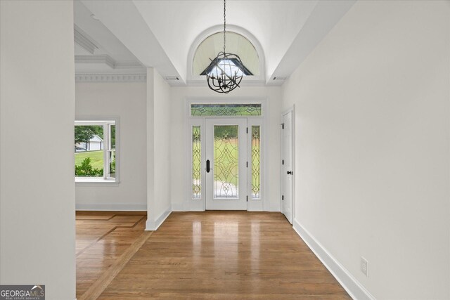 85 Geralds Pt, Wedowee, AL 36278 - foyer entrance with a chandelier and wood finished floors