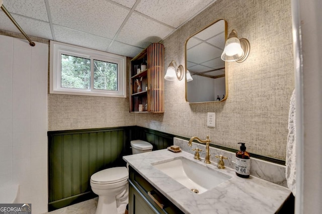 595 Glenforest Rd, Sandy Springs, GA 30328 - bathroom with vanity and a paneled ceiling