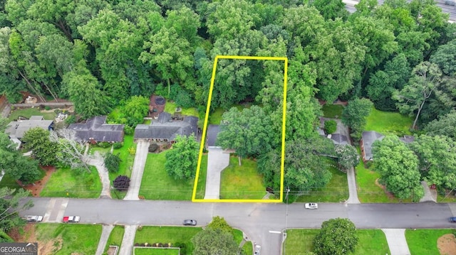 595 Glenforest Rd, Sandy Springs, GA 30328 - aerial overview of property's location with property parcel outlined