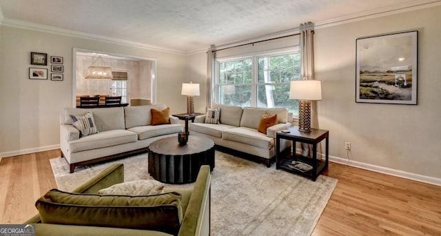 595 Glenforest Rd, Sandy Springs, GA 30328 - living room with ornamental molding and wood finished floors