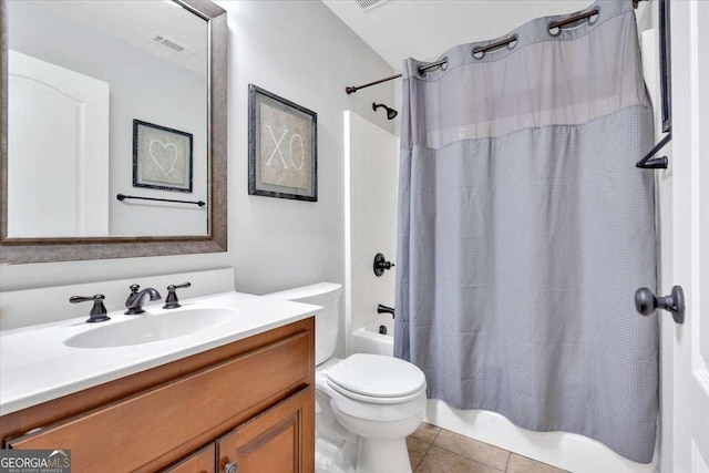 6 Majestic Oaks Way NE, Rome, GA 30165 - full bathroom featuring vanity, shower / bath combination with curtain, and tile patterned floors