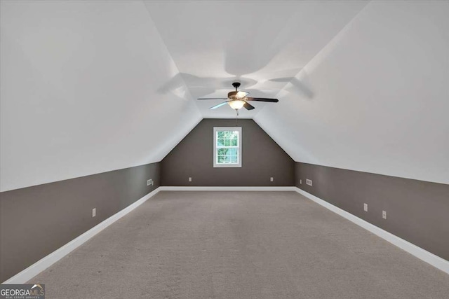 6 Majestic Oaks Way NE, Rome, GA 30165 - additional living space with ceiling fan, lofted ceiling, and carpet flooring