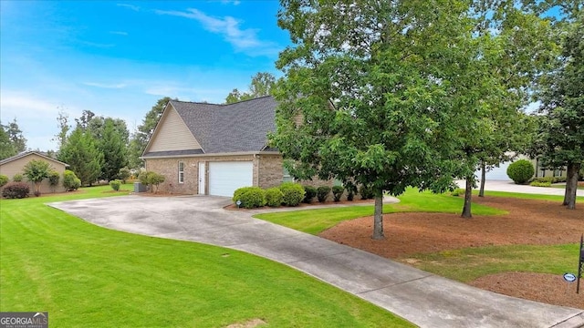 6 Majestic Oaks Way NE, Rome, GA 30165 - view of front of house featuring a front lawn, driveway, brick siding, a garage, and a shingled roof