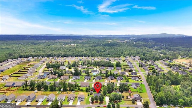 6 Majestic Oaks Way NE, Rome, GA 30165 - aerial view of residential area featuring a heavily wooded area and mountains