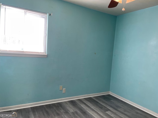 266 Ridge Trl, Riverdale, GA 30274 - spare room with ceiling fan and dark wood-type flooring