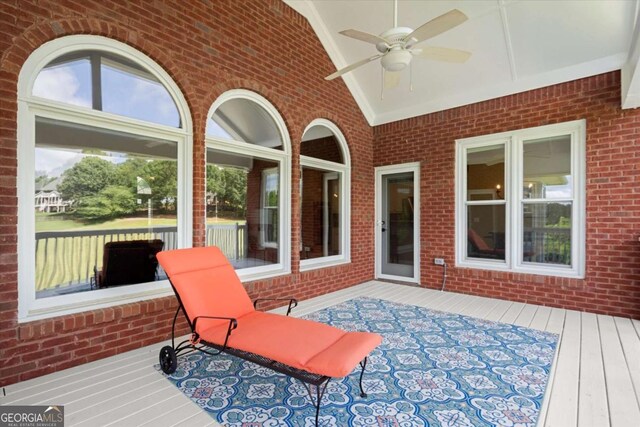 411 Hickory Fairway Ct, Woodstock, GA 30188 - wooden deck with a ceiling fan