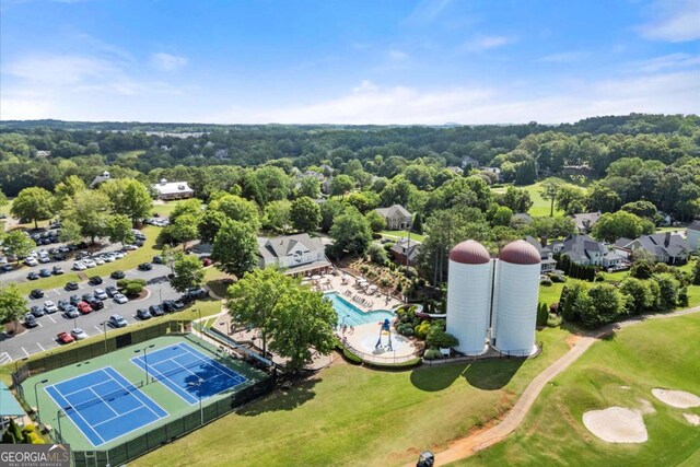 411 Hickory Fairway Ct, Woodstock, GA 30188 - drone / aerial view of a pool