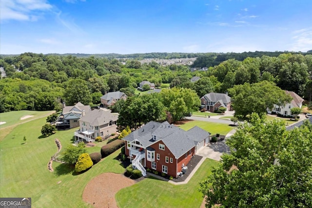 411 Hickory Fairway Ct, Woodstock, GA 30188 - aerial perspective of suburban area featuring a golf course