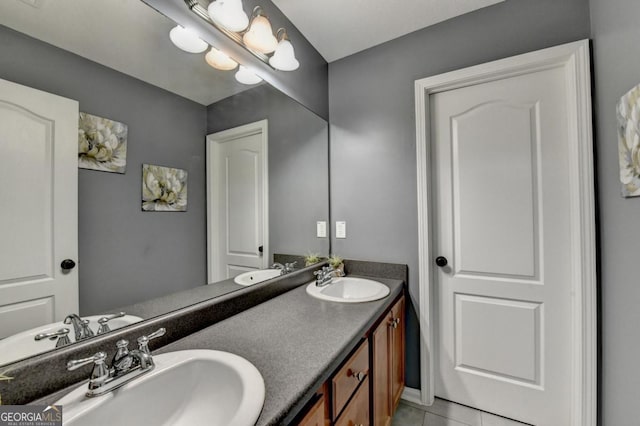 1811 Alberta Ln, Winder, GA 30680 - bathroom with double vanity and tile patterned flooring