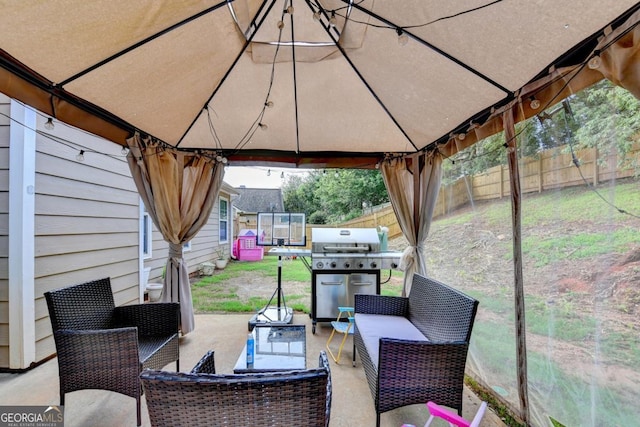1811 Alberta Ln, Winder, GA 30680 - view of patio featuring a gazebo, area for grilling, and an outdoor hangout area