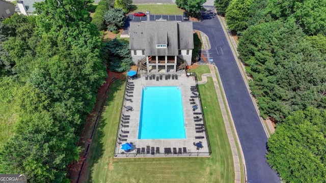 1811 Alberta Ln, Winder, GA 30680 - view from above of property with a pool