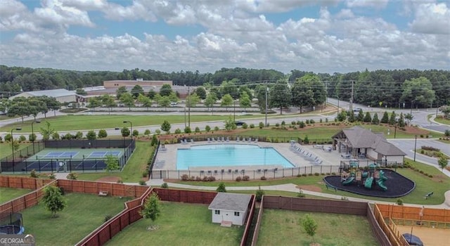 2159 Redfern, Dacula, GA 30019 - bird's eye view of a pool