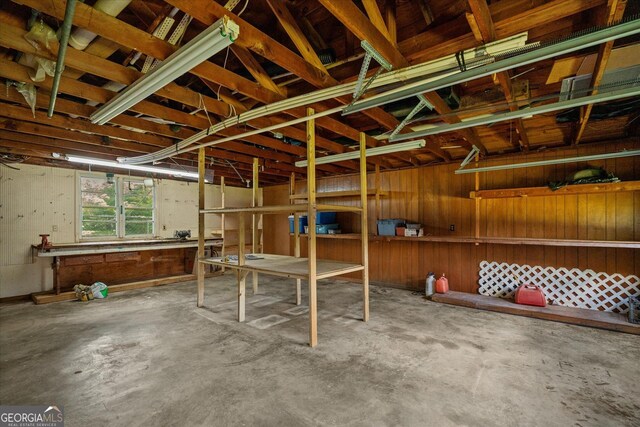 106 Lakeview Dr, Carrollton, GA 30117 - basement featuring wooden walls