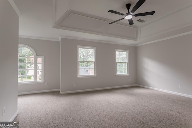 5674 Mountain Cres, Stone Mountain, GA 30087 - empty room featuring carpet, ceiling fan, and ornamental molding