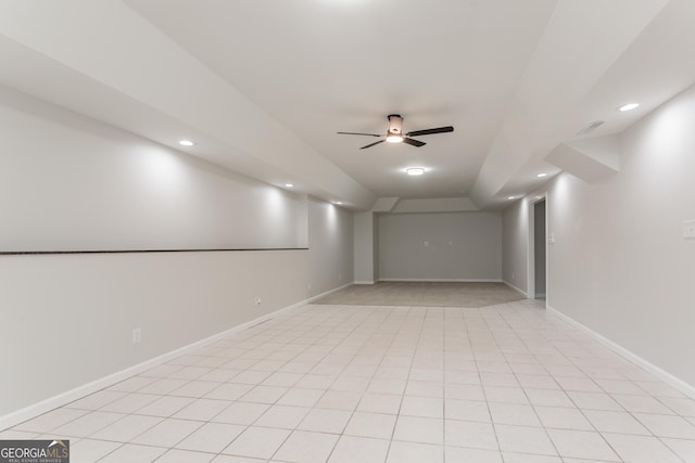 5674 Mountain Cres, Stone Mountain, GA 30087 - empty room with ceiling fan, recessed lighting, and lofted ceiling