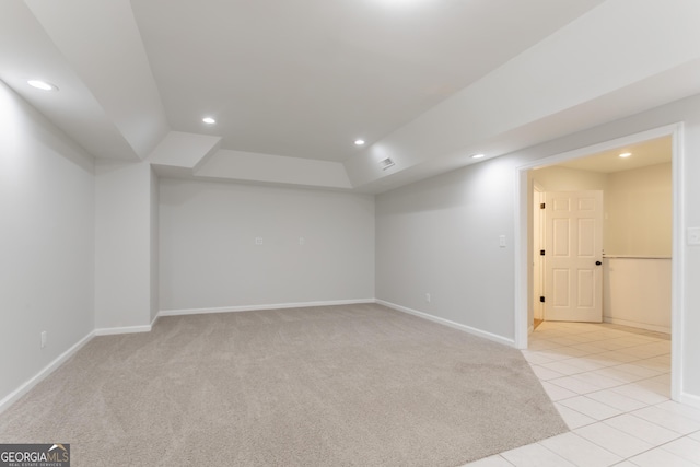 5674 Mountain Cres, Stone Mountain, GA 30087 - finished below grade area featuring recessed lighting, light carpet, and light tile patterned flooring
