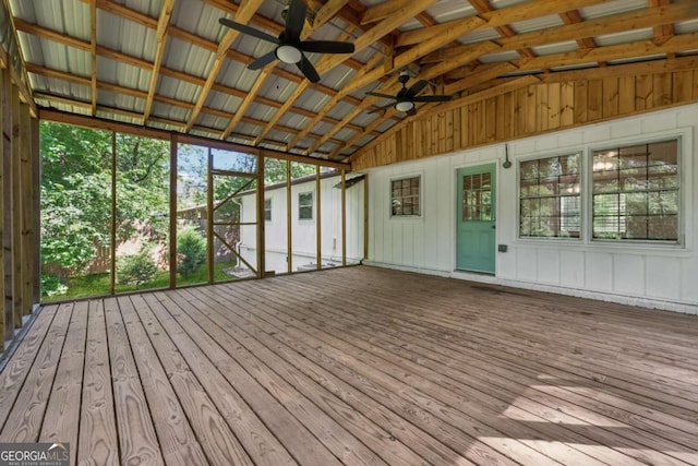 3123 Deshong Dr, Stone Mountain, GA 30087 - unfurnished sunroom featuring vaulted ceiling and plenty of natural light
