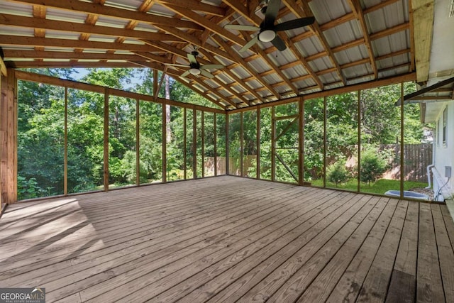 3123 Deshong Dr, Stone Mountain, GA 30087 - unfurnished sunroom featuring vaulted ceiling
