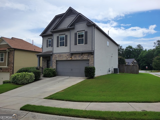 2424 Saint Andrews Rdg, College Park, GA 30337 - craftsman inspired home with a garage, concrete driveway, and stone siding
