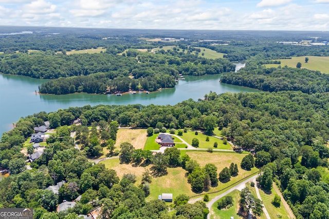 152 Lace Field Ln, Lavonia, GA 30553 - aerial view of a large body of water and a heavily wooded area