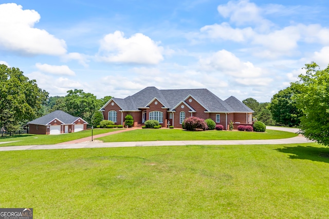 152 Lace Field Ln, Lavonia, GA 30553 - traditional-style home with driveway, a front lawn, and roof with shingles