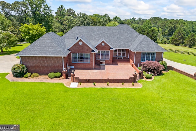 152 Lace Field Ln, Lavonia, GA 30553 - view of front facade featuring brick siding, a shingled roof, and covered porch
