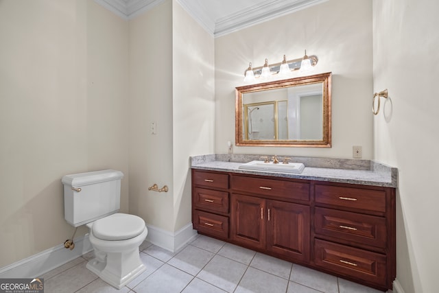 152 Lace Field Ln, Lavonia, GA 30553 - full bath with vanity, tile patterned flooring, ornamental molding, and a shower