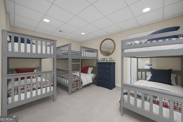 152 Lace Field Ln, Lavonia, GA 30553 - carpeted bedroom with a drop ceiling and recessed lighting