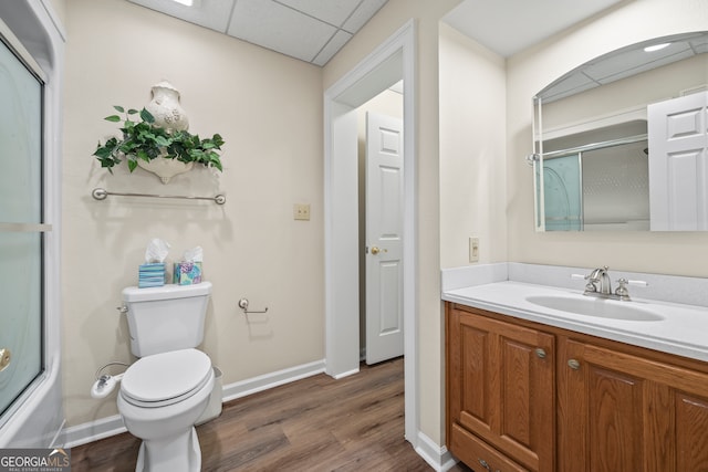 152 Lace Field Ln, Lavonia, GA 30553 - full bath featuring vanity, a paneled ceiling, and wood finished floors