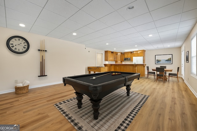 152 Lace Field Ln, Lavonia, GA 30553 - recreation room with billiards table, light wood-style flooring, and recessed lighting