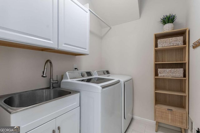 5414 Manteo Inlt, Peachtree Corners, GA 30092 - laundry area with separate washer and dryer, cabinet space, and light tile patterned floors