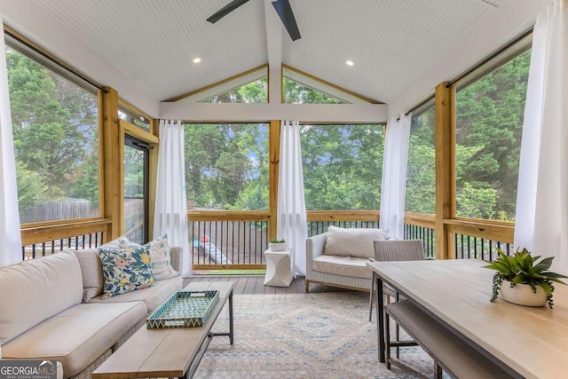 5414 Manteo Inlt, Peachtree Corners, GA 30092 - sunroom with an outdoor hangout area and a ceiling fan