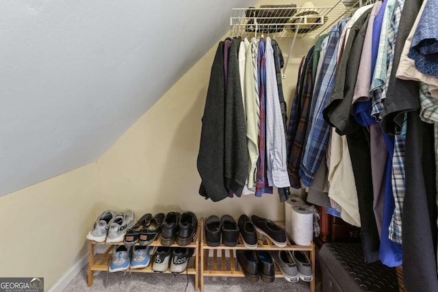 2864 Wyndcliff Ct, Marietta, GA 30066 - walk in closet with vaulted ceiling and carpet floors