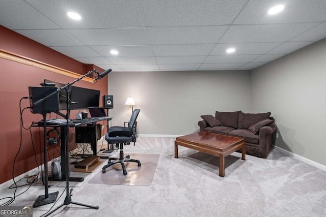 2864 Wyndcliff Ct, Marietta, GA 30066 - carpeted office with baseboards and recessed lighting