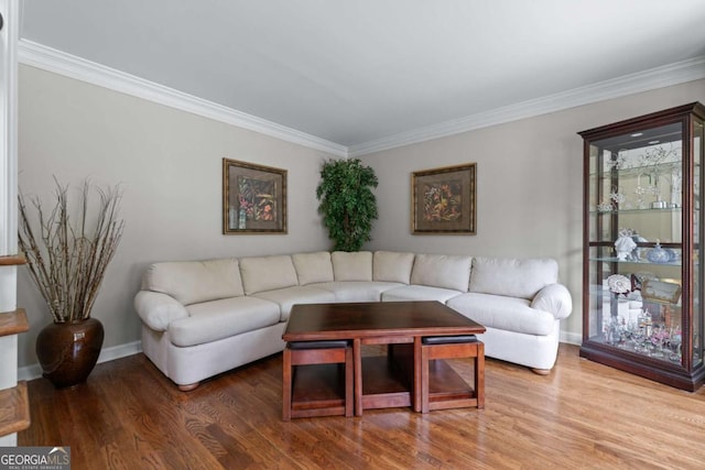 2864 Wyndcliff Ct, Marietta, GA 30066 - living room with ornamental molding and wood finished floors