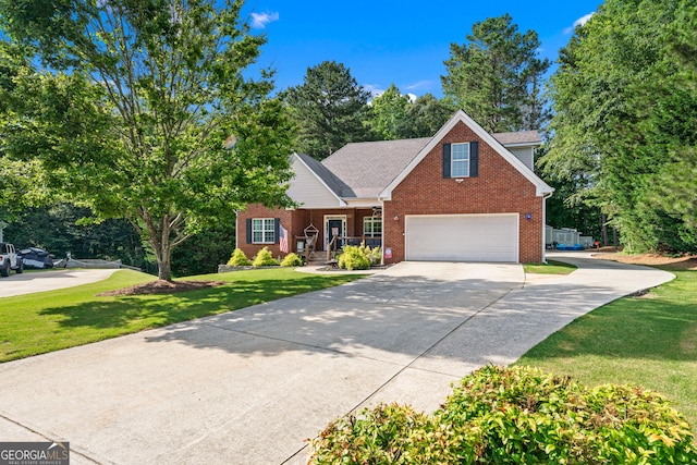 1436 Virginia Way, Monroe, GA 30655 - traditional-style home featuring brick siding, driveway, an attached garage, and a front yard