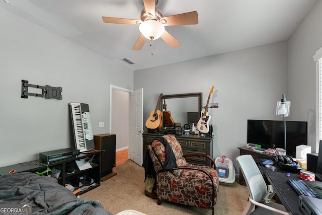 1436 Virginia Way, Monroe, GA 30655 - bedroom featuring carpet flooring, a desk, and ceiling fan