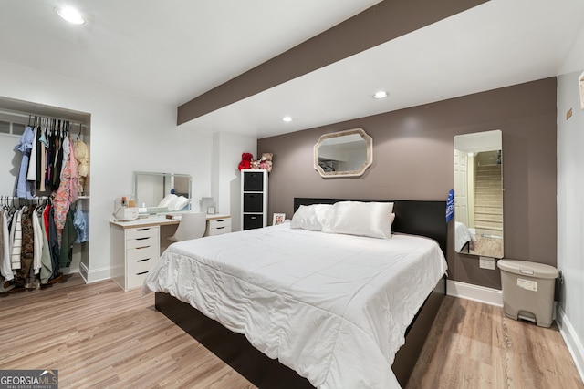 1436 Virginia Way, Monroe, GA 30655 - bedroom featuring light wood-style floors, a closet, and recessed lighting