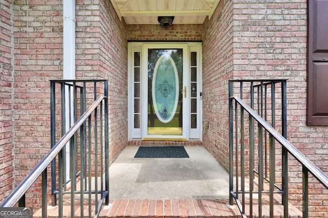 186 Ashley Dr, Mcdonough, GA 30252 - doorway to property with brick siding