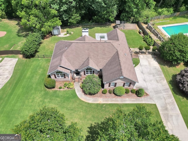 186 Ashley Dr, Mcdonough, GA 30252 - aerial view of property and surrounding area with a pool area