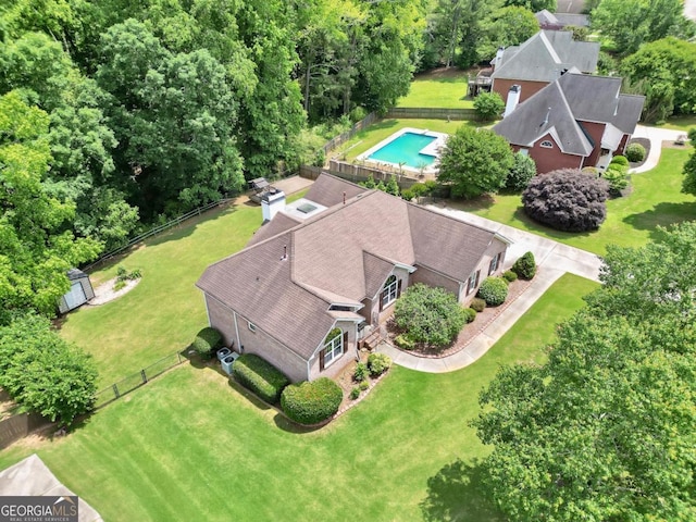 186 Ashley Dr, Mcdonough, GA 30252 - aerial view of property and surrounding area featuring a pool area