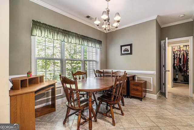 4110 Summit Chase, Gainesville, GA 30506 - dining area featuring crown molding and a chandelier