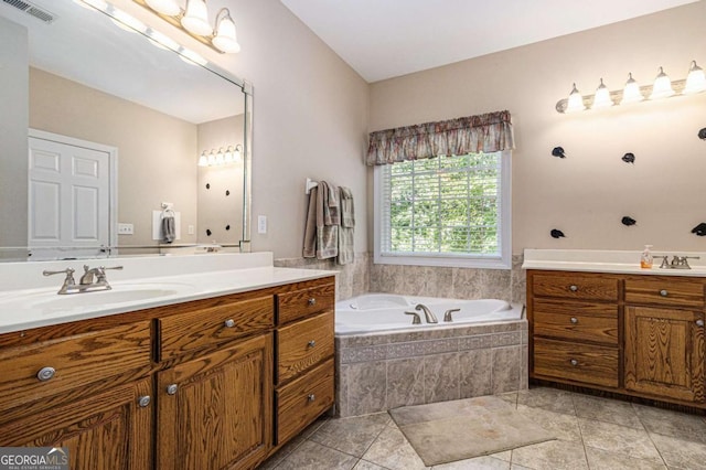 4110 Summit Chase, Gainesville, GA 30506 - full bathroom with vanity, a garden tub, and tile patterned flooring